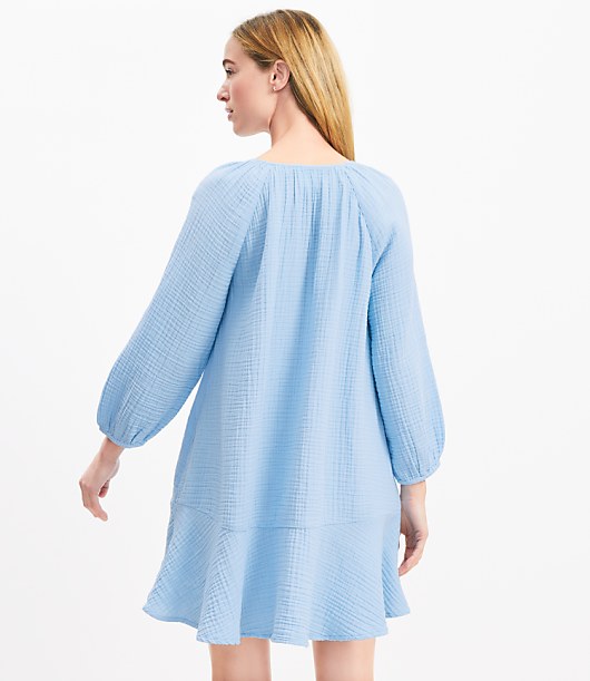 LOFT Beach Triple Cloth Flounce Dress