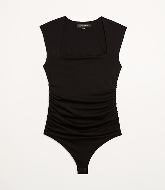 LOFT Versa 360 Knit Ruched Square Neck Bodysuit