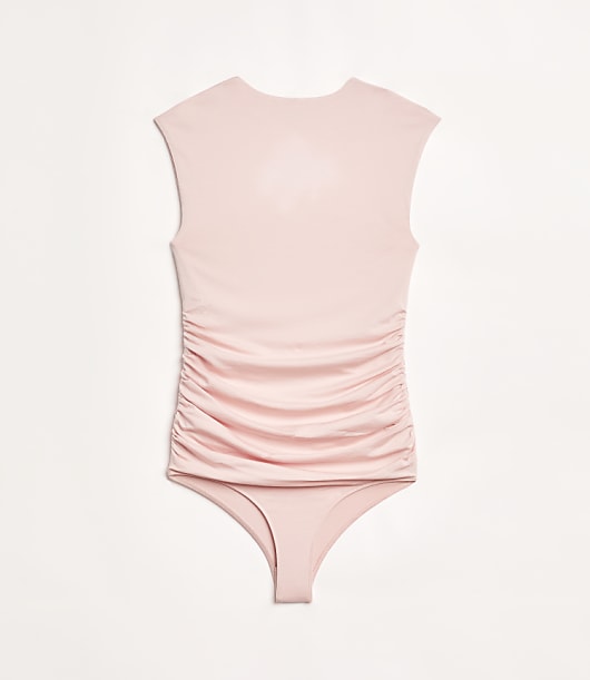 LOFT Versa 360 Knit Ruched Square Neck Bodysuit