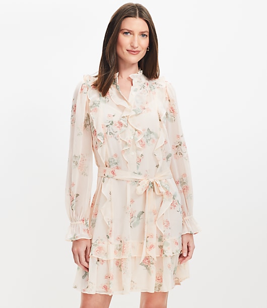 Floral Ruffle Mini Dress