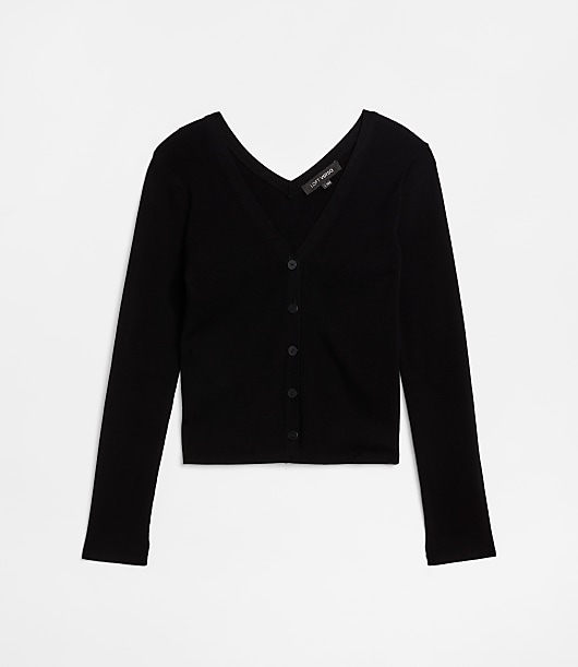 Petite LOFT Versa V-Neck Cardigan Top