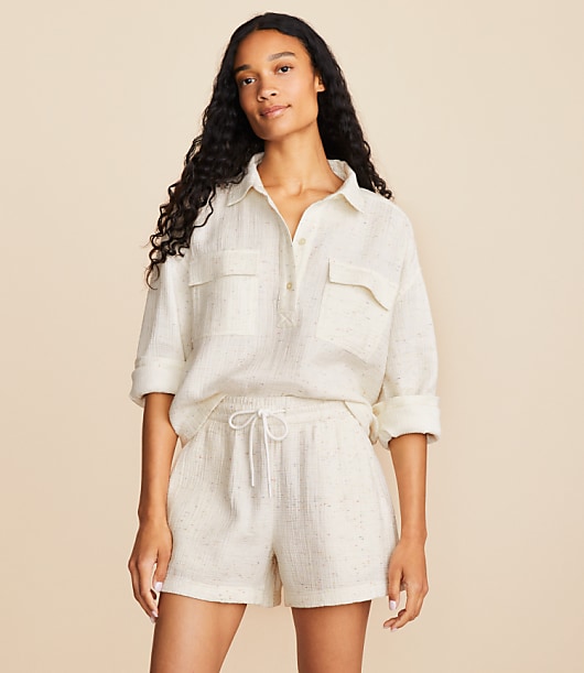 Lou & Grey Flecked Triple Cloth Pocket Shirt