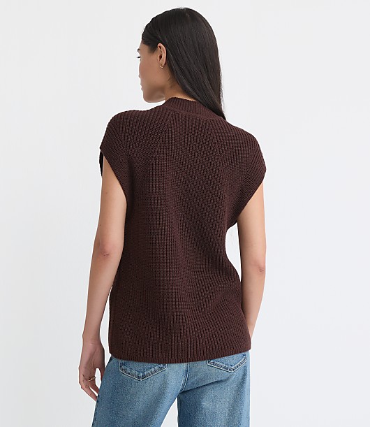 Ribbed V-Neck Sweater Vest