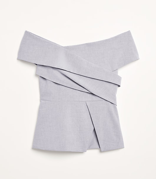 LOFT Versa Seasonless Stretch Asymmetrical Off The Shoulder Top