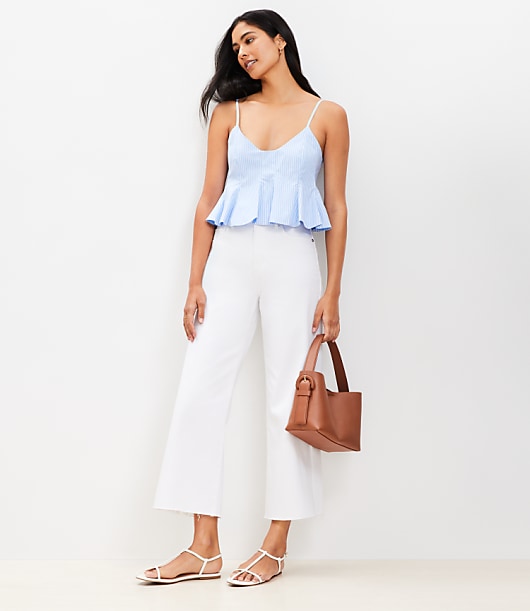 Striped Poplin Pleated Flare Cami