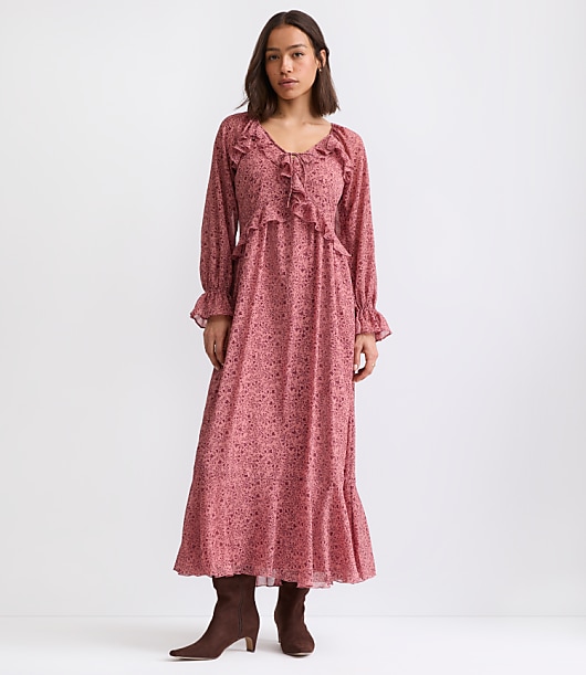 Floral Ruffle Maxi Dress