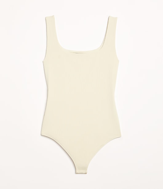 Petite LOFT Versa Ribbed Square Neck Bodysuit
