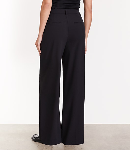 Curvy LOFT Versa Seasonless Stretch Double Pleat Wide Leg Pants