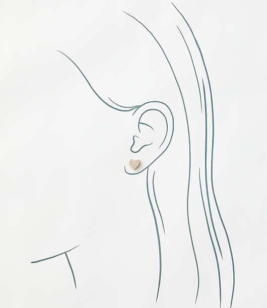 Demi Fine Pave Heart Stud Earrings