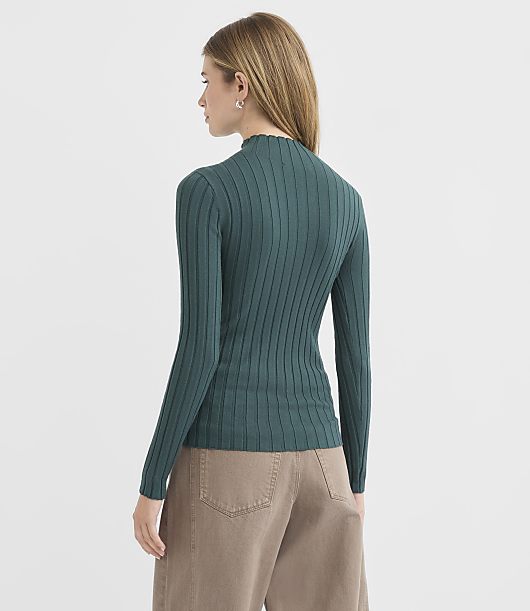 Ribbed Mock Neck Sweater