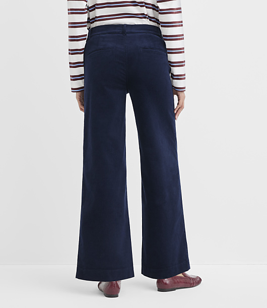 Petite Curvy Palmer Wide Leg Pants in Brushed Corduroy