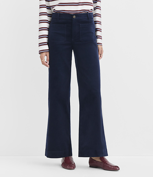 Petite Palmer Wide Leg Pants in Brushed Corduroy