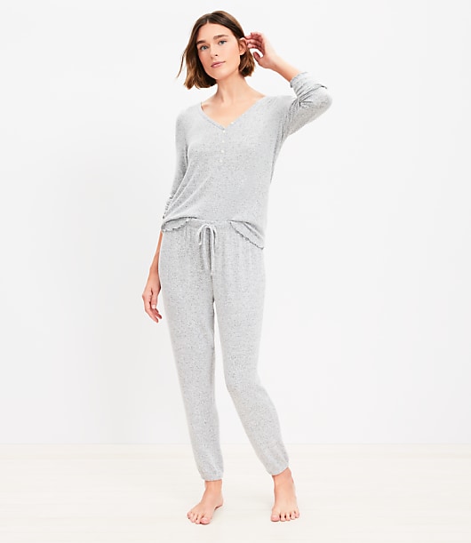 Loft Marled Henley Pajama Set