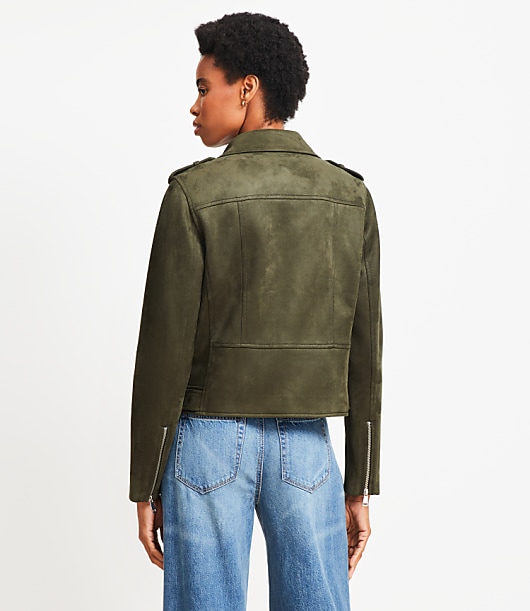 Tall Faux Suede Moto Jacket