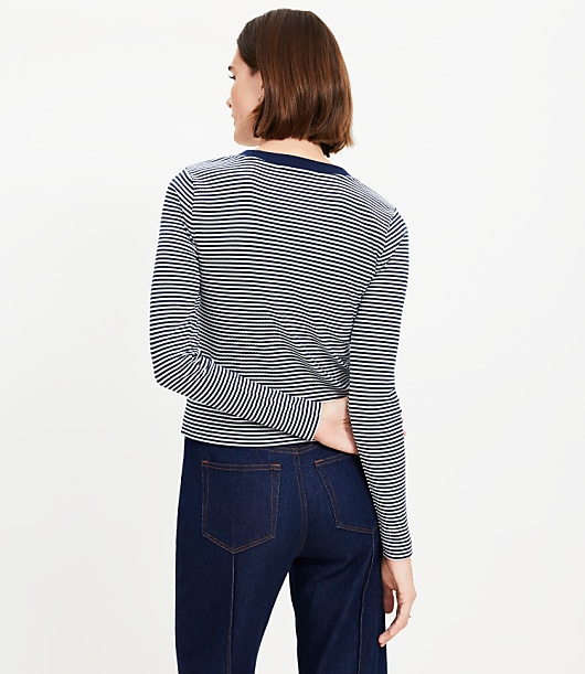 Striped Pocket Cardigan Top