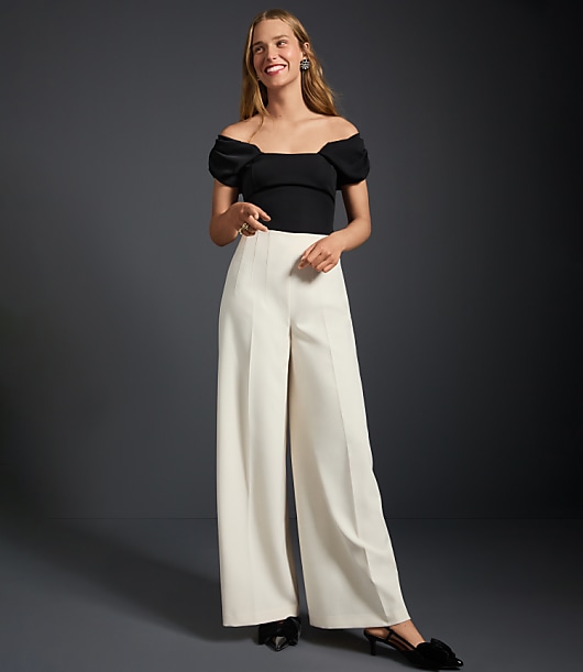 Darted Palazzo Pants in Doubleface
