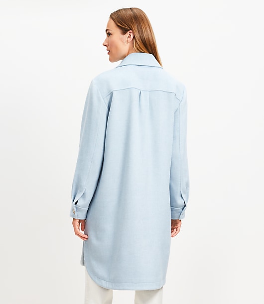 Petite Twill Long Shirt Jacket
