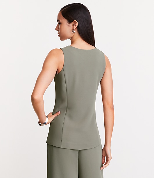 LOFT Versa Crepe Drape High Neck Vest