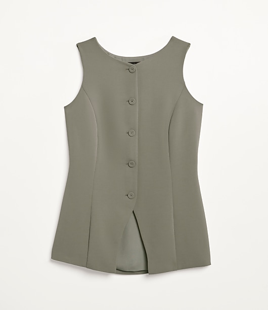 LOFT Versa Crepe Drape High Neck Vest
