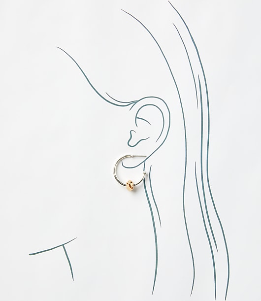 Mixed Metal Knot Hoop Earrings