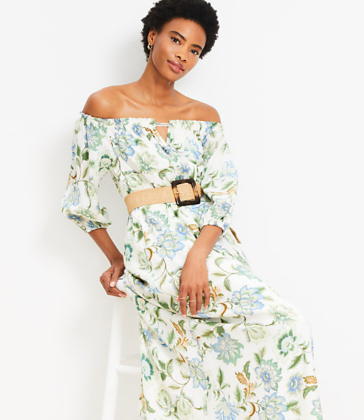Floral Off The Shoulder Maxi Dress