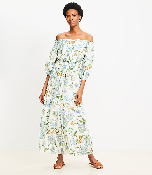 Floral Off The Shoulder Maxi Dress