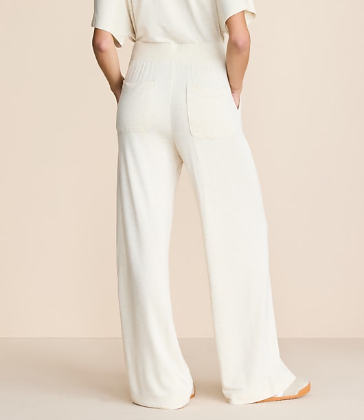 Lou & Grey Heathered Signaturesoft Wide Leg Pants