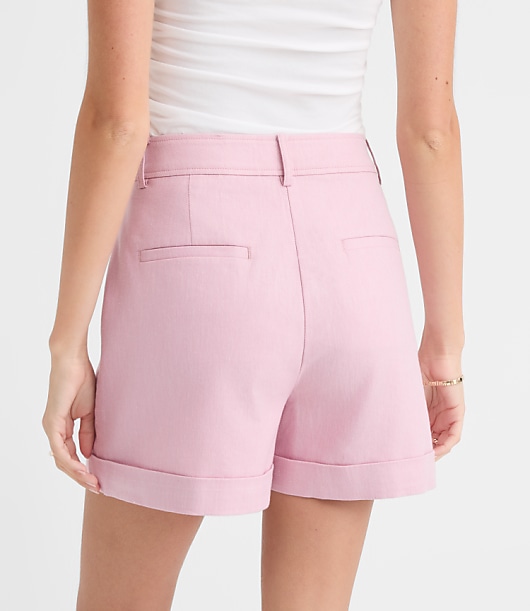 Petite Cuffed Shorts in Cotton Linen
