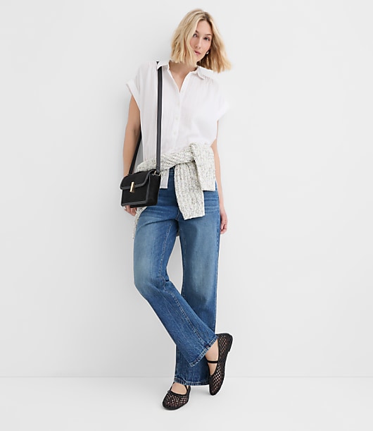 Petite Crinkle Dolman Shirt