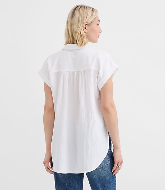 Petite Crinkle Dolman Shirt