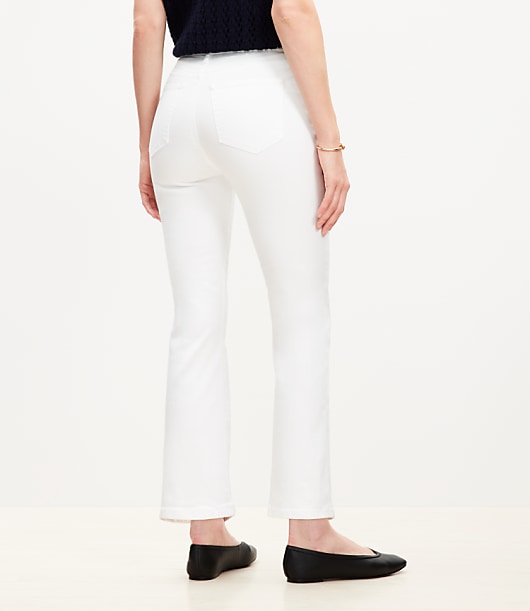 Petite High Rise Kick Crop Jeans in White