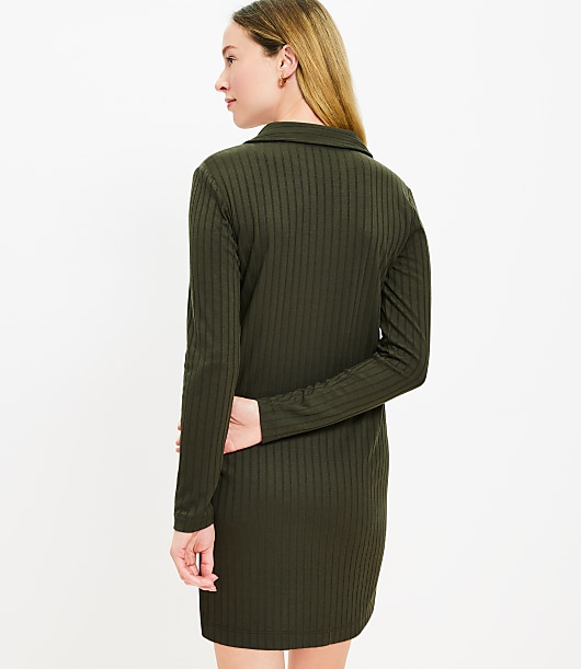 Ribbed Mini Shirtdress