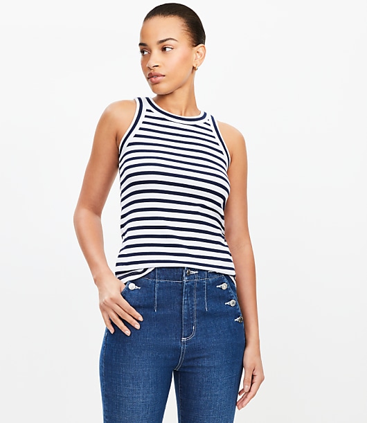 Stripe Perfect Ribbed Tank Top
