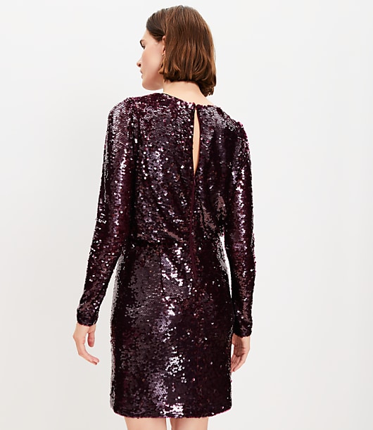Sequin Long Sleeve Mini Dress