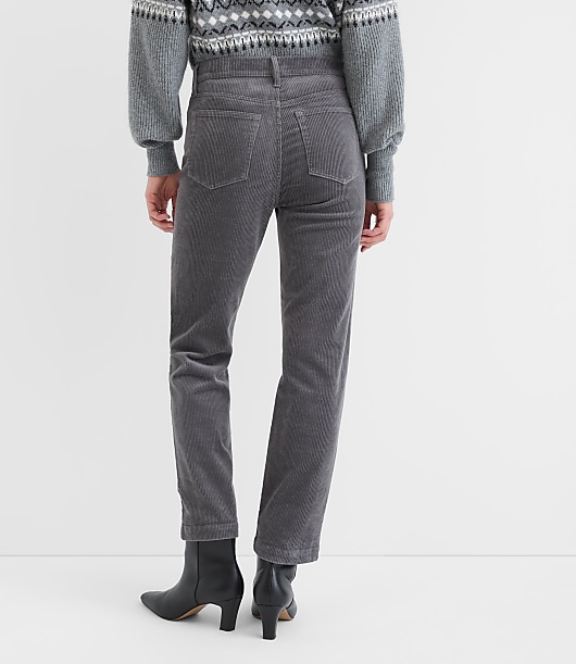 Petite Curvy Straight Corduroy Pants