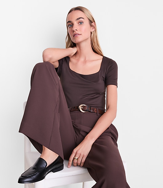 LOFT Versa 360 Knit Square Neck Tee