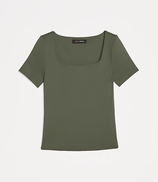 LOFT Versa 360 Knit Square Neck Tee