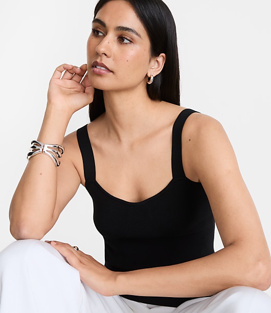 LOFT Versa Bustier Sweater Cami - Black