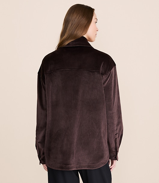 Lou & Grey Ribbed Velour Shirt Jacket