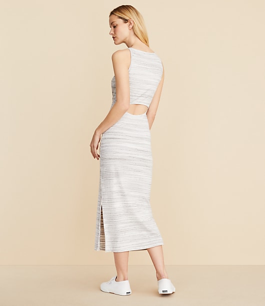 Lou & Grey Spacedye Ribbed Open Back Midi Dress