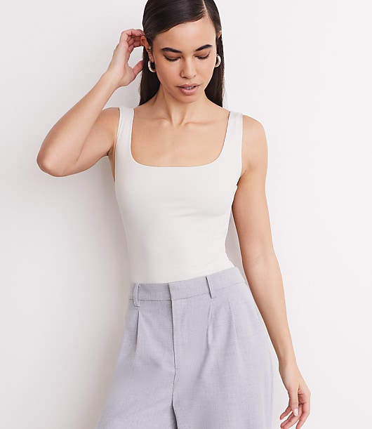LOFT Versa Ribbed Square Neck Bodysuit