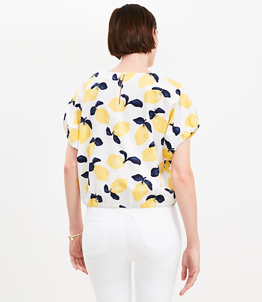 Lemon Bubble Hem Top