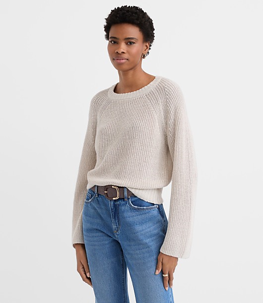 Linen Wide Sleeve Sweater