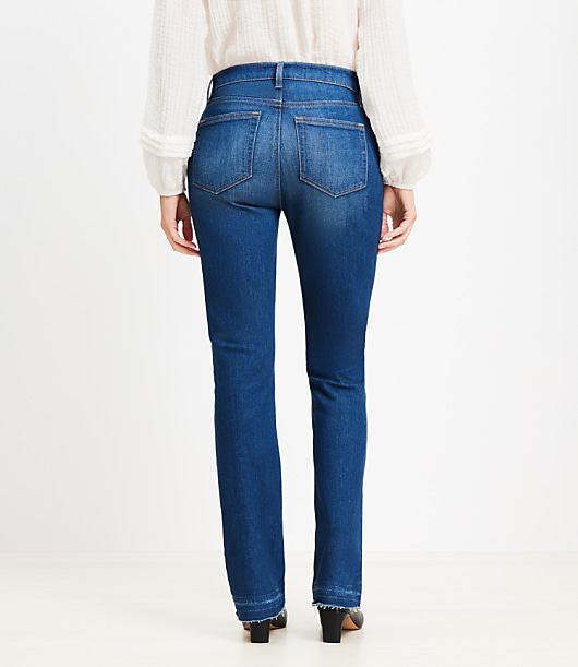 Curvy Let Down Hem Mid Rise Boot Jeans in Original Medium Stone Wash