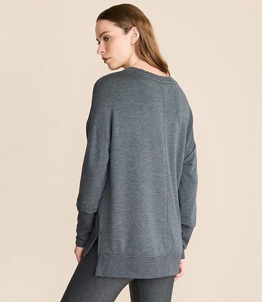 Lou & Grey Ribtrim Signaturesoft V-Neck Tunic Top