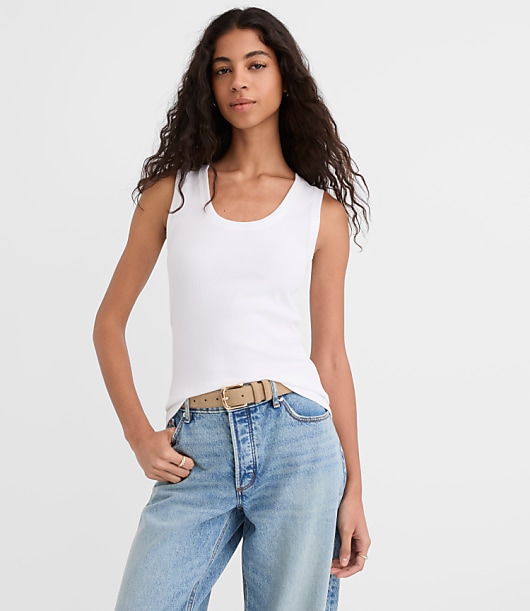 Perfect Ribbed Scoop Neck Tank Top