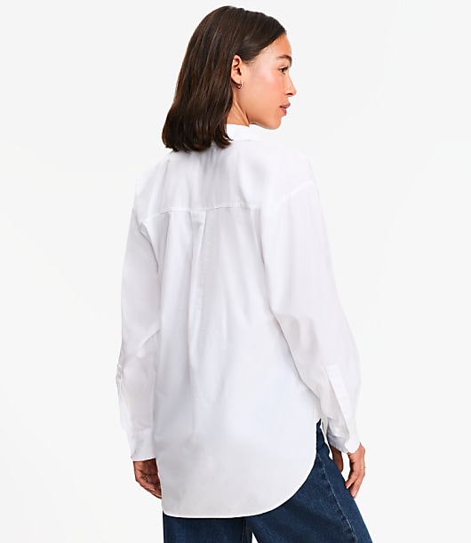 Cotton Blend Everyday Oversized Pocket Shirt