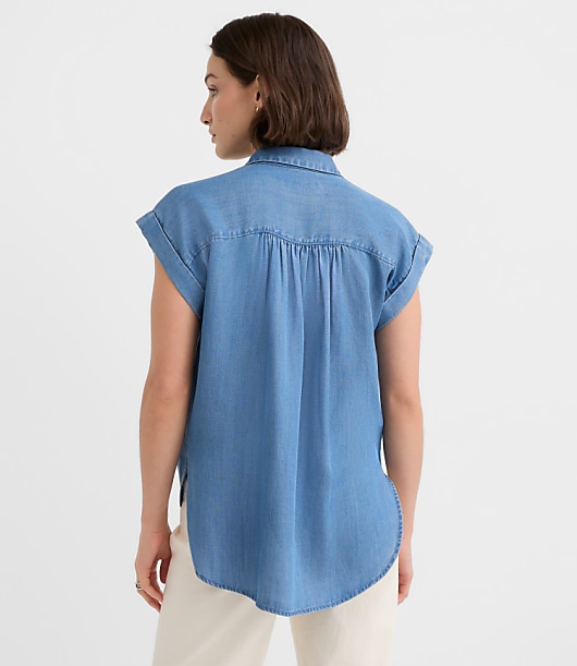 Petite Chambray Dolman Everyday Shirt