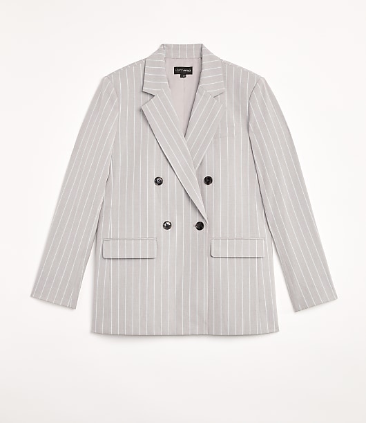 LOFT Versa Striped Seasonless Stretch Double Breasted Blazer