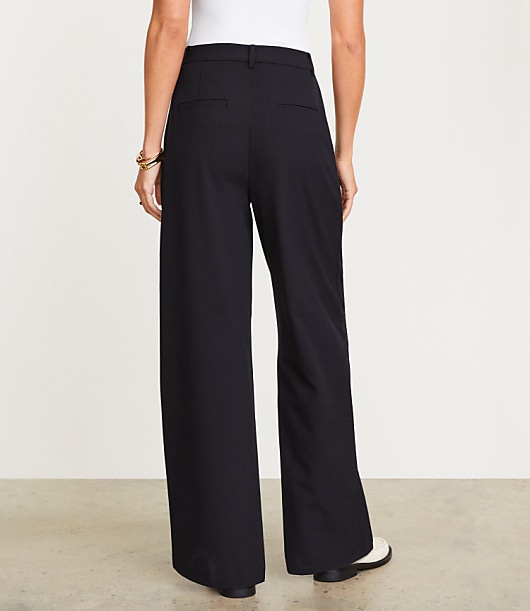 LOFT Versa Seasonless Stretch Double Pleat Wide Leg Pant